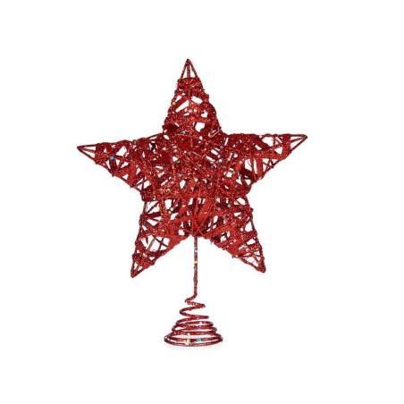 Estrella de Navidad Rojo Acero Plástico