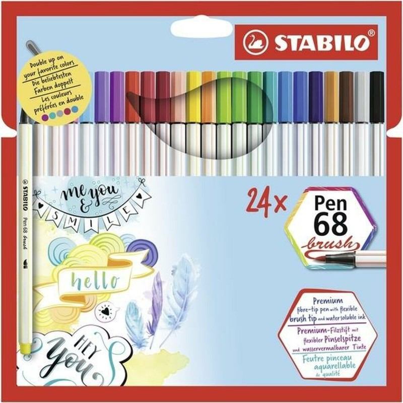 Set de Rotuladores Stabilo Pen 68 brush Estuche Multicolor