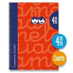 Cuaderno Lamela Rojo Cuarto 5 Piezas 80 Hojas