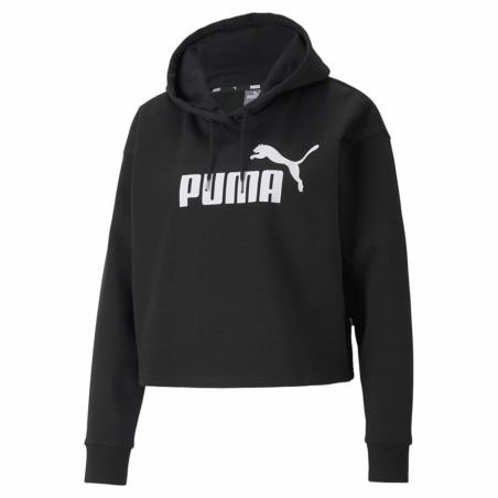 Sudadera con Capucha Mujer Puma Essentials Cropped Logo Negro