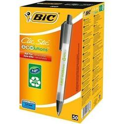 Boligrafo de tinta líquida Bic Clic Stic Negro 0,32 mm (50 Piezas)