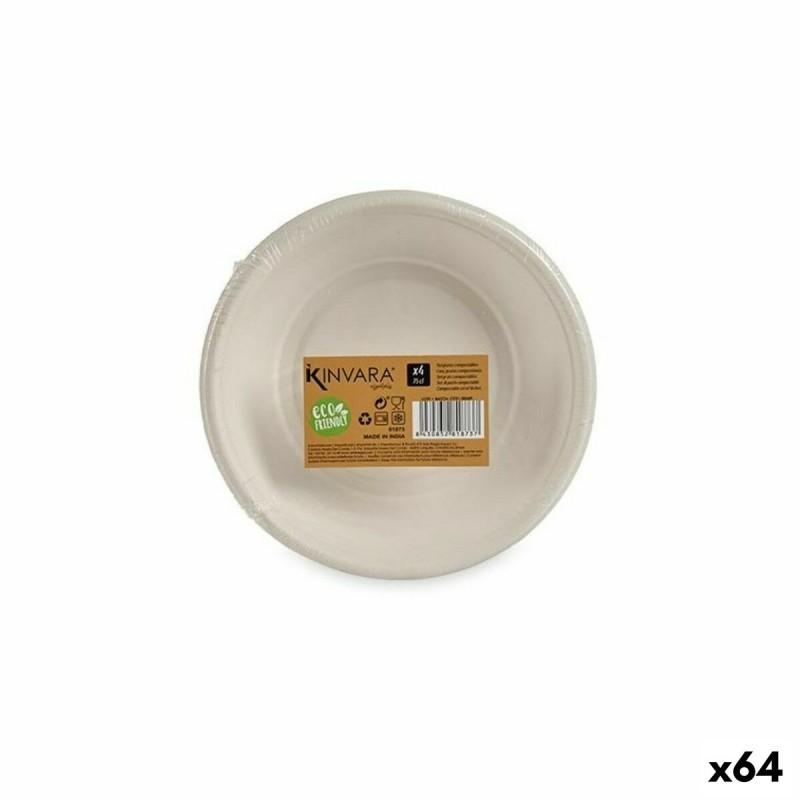 Set de Platos Compostable Blanco 64 Unidades