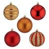 Bolas de Navidad Ø 8 cm 30 unidades Rojo Dorado Naranja PVC