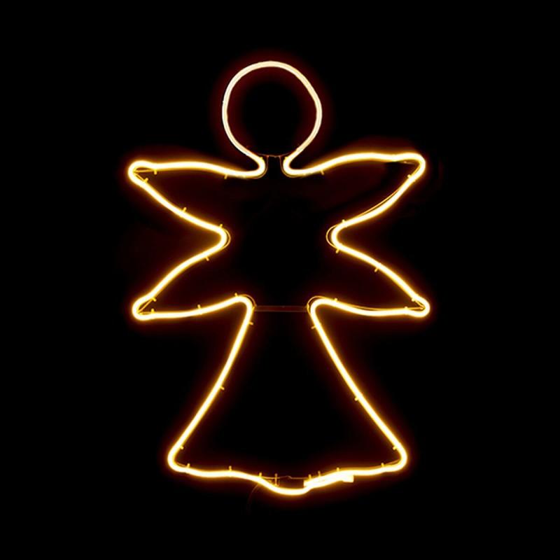 Adorno Navideño Amarillo Metal Plástico Ángel 52 x 1,5 x 72 cm