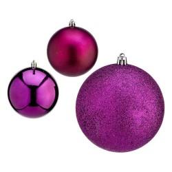 Bolas de Navidad Ø 10 cm 6 Unidades Morado Plástico