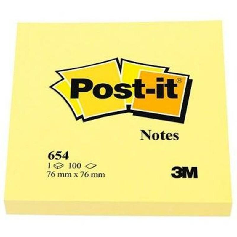 Notas Adhesivas Post-it CANARY YELLOW Amarillo 7,6 x 7,6 cm 24 Piezas 76 x 76 mm