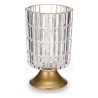 Farol LED Metal Dorado Transparente Vidrio (10,7 x 18 x 10,7 cm)