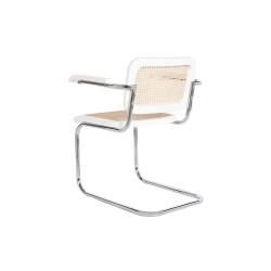 Silla de suelo DKD Home Decor Blanco Plateado Natural 65,5 x 62 x 79 cm