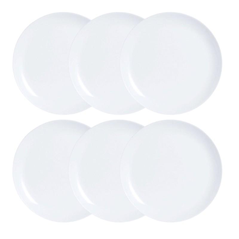 Set de Platos Luminarc Diwali 6 pcs Blanco Vidrio