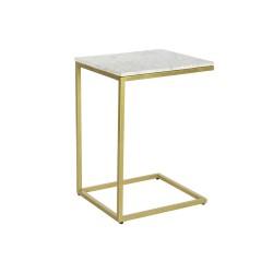 Mesa auxiliar DKD Home Decor 40 x 46 x 65 cm Dorado Blanco Mármol Hierro