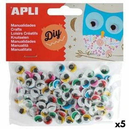 Pegatinas Apli Ojos Multicolor (5 Unidades)