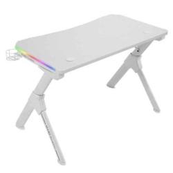 Mesa de Escritorio Mars Gaming MGDRGBW Blanco Acero