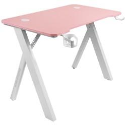 Mesa de Escritorio Mars Gaming MGD100RGBP Blanco Rosa Acero 100 x 60 cm