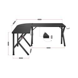 Mesa de Escritorio Gaming Huzaro Hero 6.3 Negro Acero Fibra de carbono 154 x 74 x 117 cm