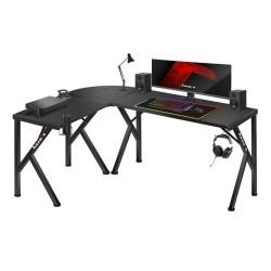 Mesa de Escritorio Gaming Huzaro Hero 6.3 Negro Acero Fibra de carbono 154 x 74 x 117 cm