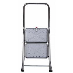 Escalera plegable de 2 peldaños Krause 130860 Gris Plateado Negro/Azul Aluminio