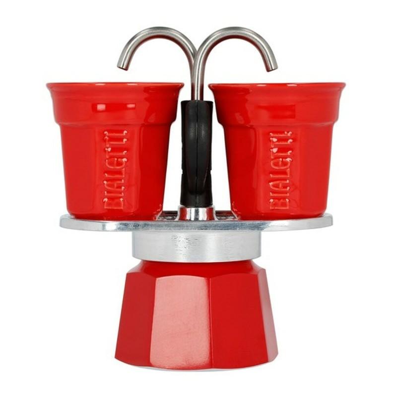 Cafetera Italiana Bialetti 2 Tazas Rojo Metal Aluminio 100 ml