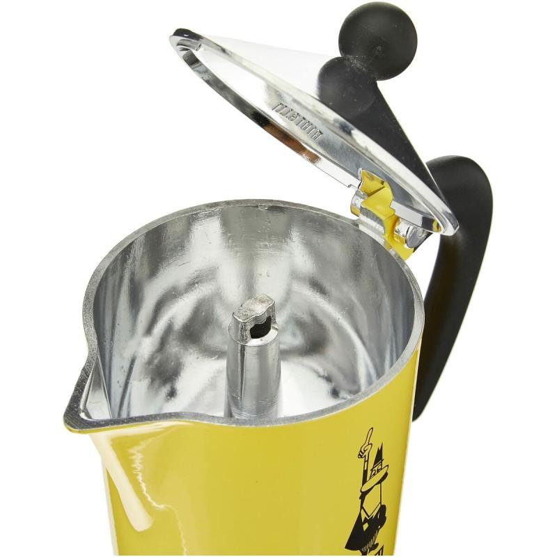 Cafetera Italiana Bialetti Rainbow Amarillo Metal Aluminio 300 ml 6 Tazas