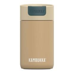 Taza Termo con Tapa Kambukka Olympus Negro Beige Acero Inoxidable 300 ml