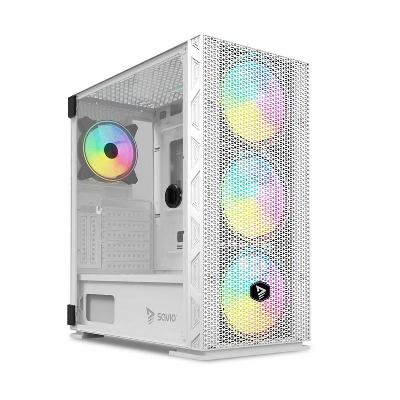 Caja Semitorre ATX Savio RAPTOR WHITE X1 Negro Multicolor