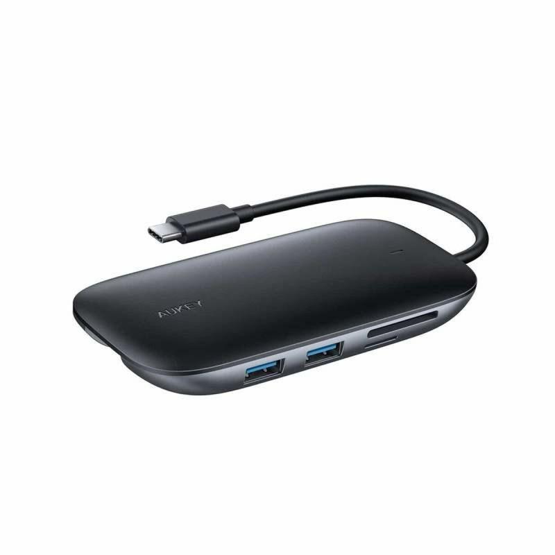 Hub USB Aukey CB-C71 Negro 100 W