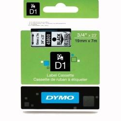 Cinta Laminada para Rotuladoras Dymo D1 45800 LabelManager™ Negro Transparente (5 Unidades)