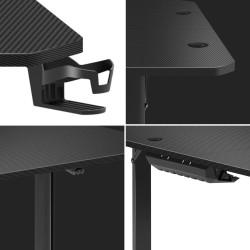 Mesa de Escritorio Gaming Huzaro HZ-Hero 4.7 Negro Madera MDF 160 x 75 cm