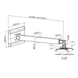 Soporte de Pared Extensible para Proyector MacLean MC-945 Negro