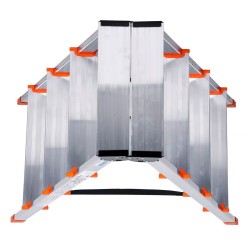 Escalera plegable de 4 peldaños Krause 120403 Plateado Aluminio