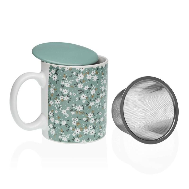 Taza con Filtro para Infusiones Versa Bellis Verde Gres