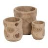 Set de Maceteros Natural Madera de Paulonia 44 x 44 x 46 cm (3 Unidades)