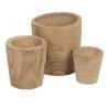 Set de Maceteros Natural Madera de Paulonia 32 x 32 x 32 cm (3 Unidades)