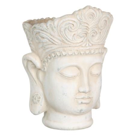 Macetero Crema Terracota Buda Oriental 18,4 x 18,4 x 25,6 cm