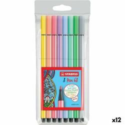 Set de Rotuladores Stabilo Pen 68 Multicolor 8 Piezas 12 Unidades