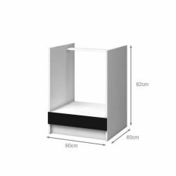 Mueble para horno 60 x 60 x 82 cm Blanco Negro mate