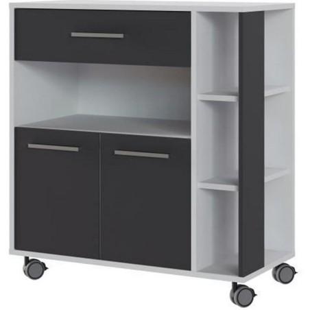 Carro de Cocina Eco Trolley Melamina ABS Blanco/Gris (80 x 39 x 87 cm)