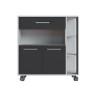 Carro de Cocina Eco Trolley Melamina ABS Blanco/Gris (80 x 39 x 87 cm)