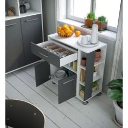 Carro de Cocina Eco Trolley Melamina ABS Blanco/Gris (80 x 39 x 87 cm)