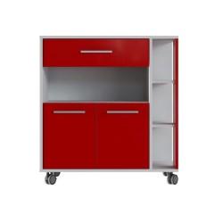 Carro de Cocina Rojo Blanco ABS (80 x 39 x 87 cm)