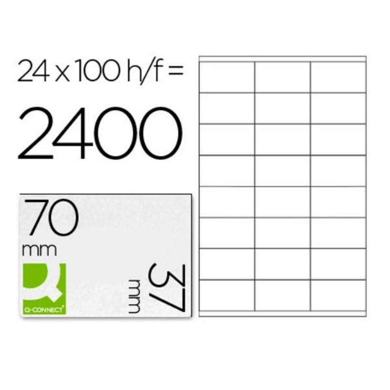 Etiquetas adhesivas Q-Connect KF10647 Blanco 100 Hojas 70 x 37 mm