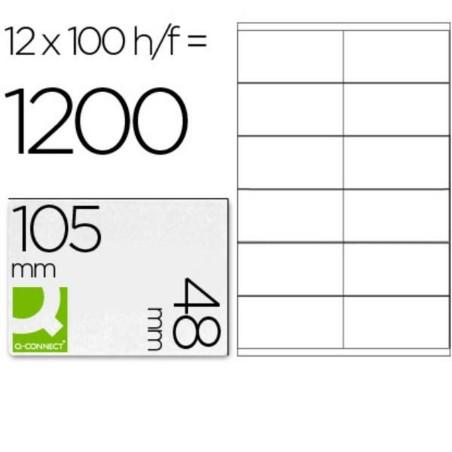 Etiquetas adhesivas Q-Connect KF10657 Blanco 100 Hojas 105 x 48 mm