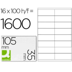Etiquetas adhesivas Q-Connect KF10653 Blanco 100 Hojas 105 x 35 mm
