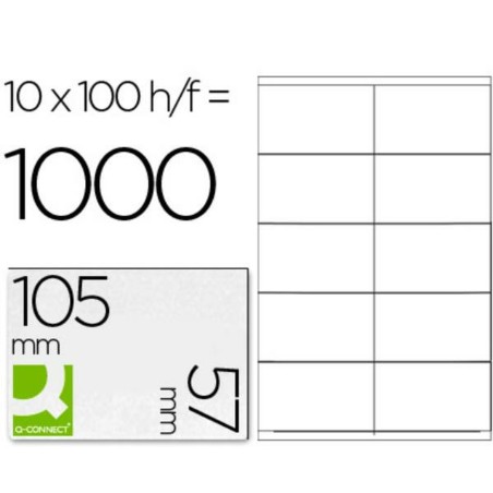 Etiquetas adhesivas Q-Connect KF10658 Blanco 100 Hojas 105 x 57 mm
