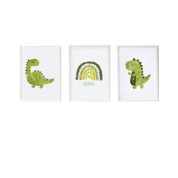 Láminas Crochetts 30 x 42 x 1 cm Arcoíris Dinosaurio