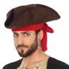 Sombrero Pirata Marrón Rojo