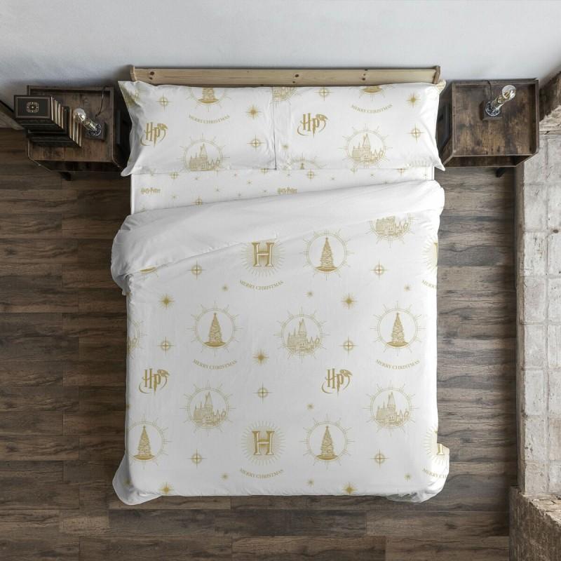 Funda Nórdica Harry Potter Hogwarts Gold Christmas 240 x 220 cm Cama de 150/160