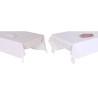 Mantel y servilletas DKD Home Decor 150 x 250 x 0,5 cm Rosa Blanco (2 Unidades)