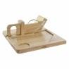 Cortador DKD Home Decor 29 x 29 x 10 cm Madera de caucho Acero Inoxidable