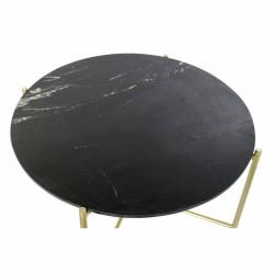 Mesa auxiliar DKD Home Decor Negro Dorado Mármol Hierro (81 x 81 x 44 cm)