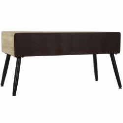 Mesa auxiliar DKD Home Decor Marrón Negro Metal Abeto 100 x 50 x 52,5 cm